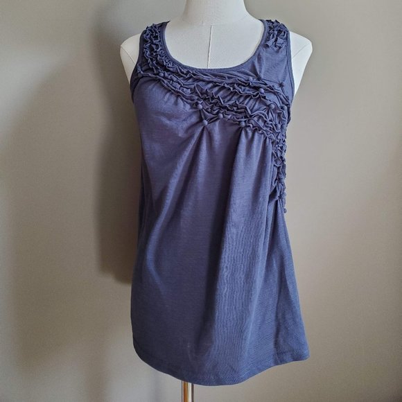 She + Sky Medium Navy Rushed Tank M Medium - Picture 1 of 9